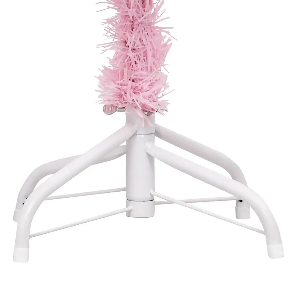 Artificial Christmas Tree Pre-lit 150cm Pink PVC with Stand