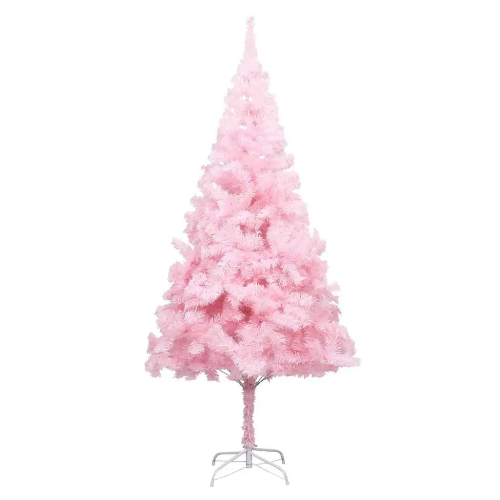 Artificial Christmas Tree PVC 180cm Pink with Stand LED Lights
