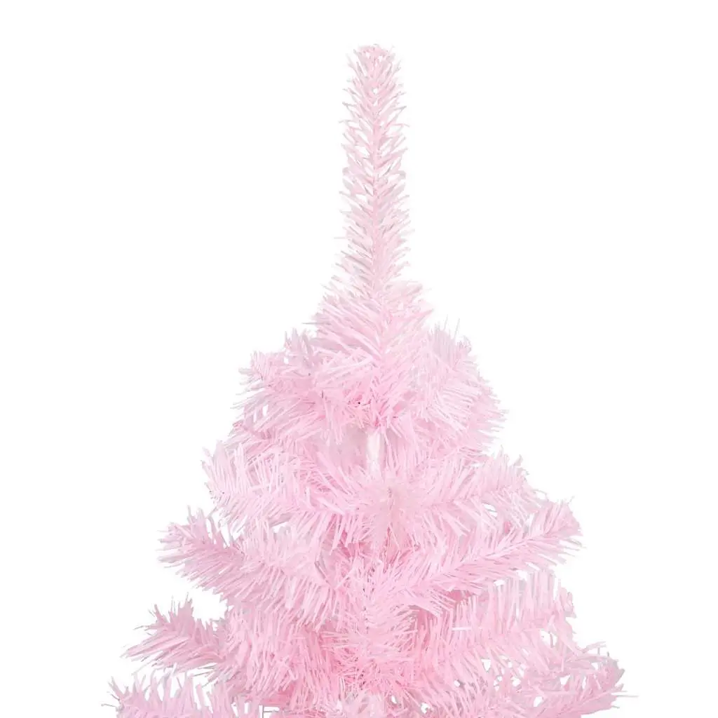 Artificial Christmas Tree PVC 180cm Pink with Stand LED Lights