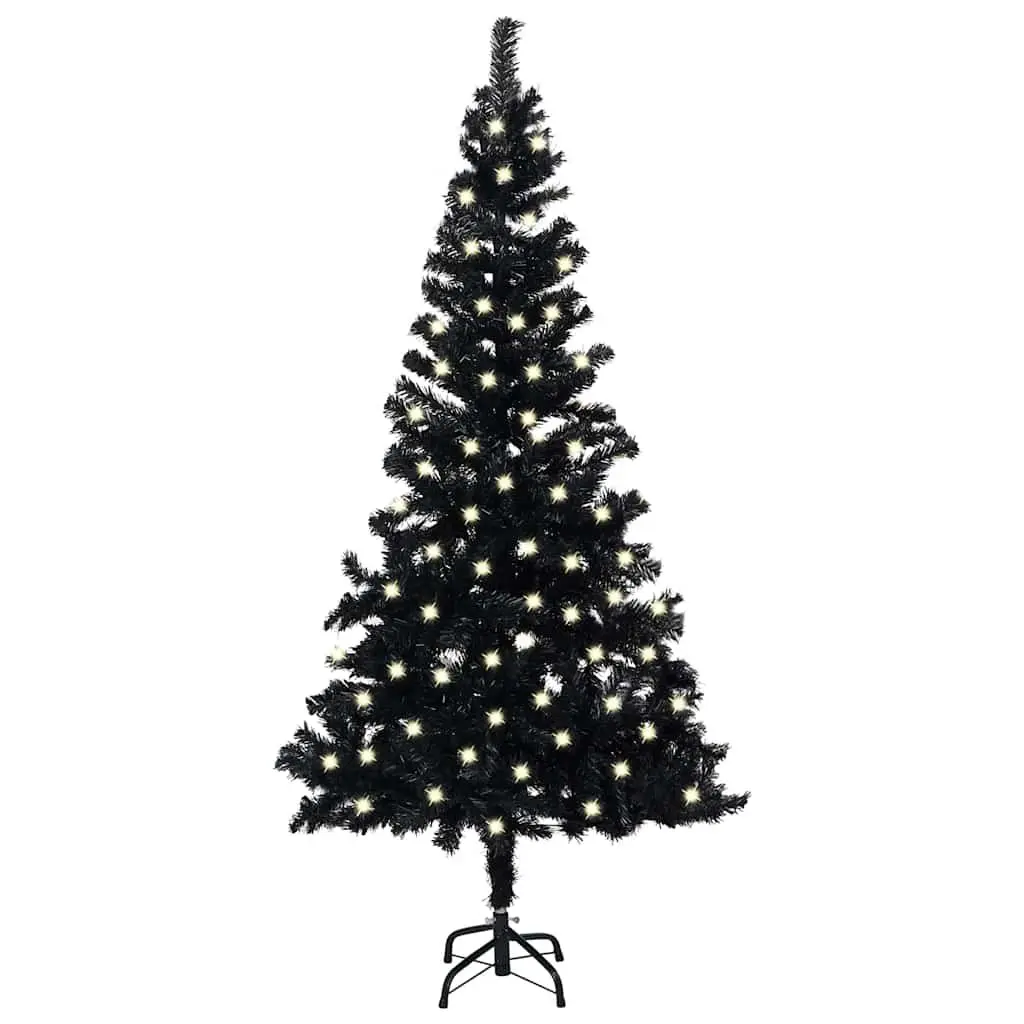 Artificial Christmas Tree Pre-lit PVC 120cm Black