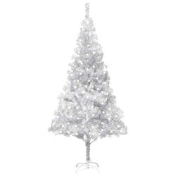 240cm Silver Pre-lit Christmas Tree for Your Home