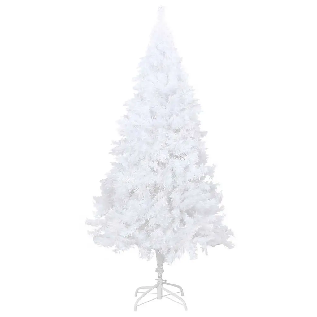 White Artificial Christmas Tree 210cm Pre-lit LED Lights Thick Branches Holiday
