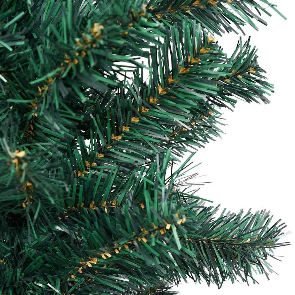 Slim Artificial Christmas Tree PVC 120cm Green Pre-lit with LED Lights