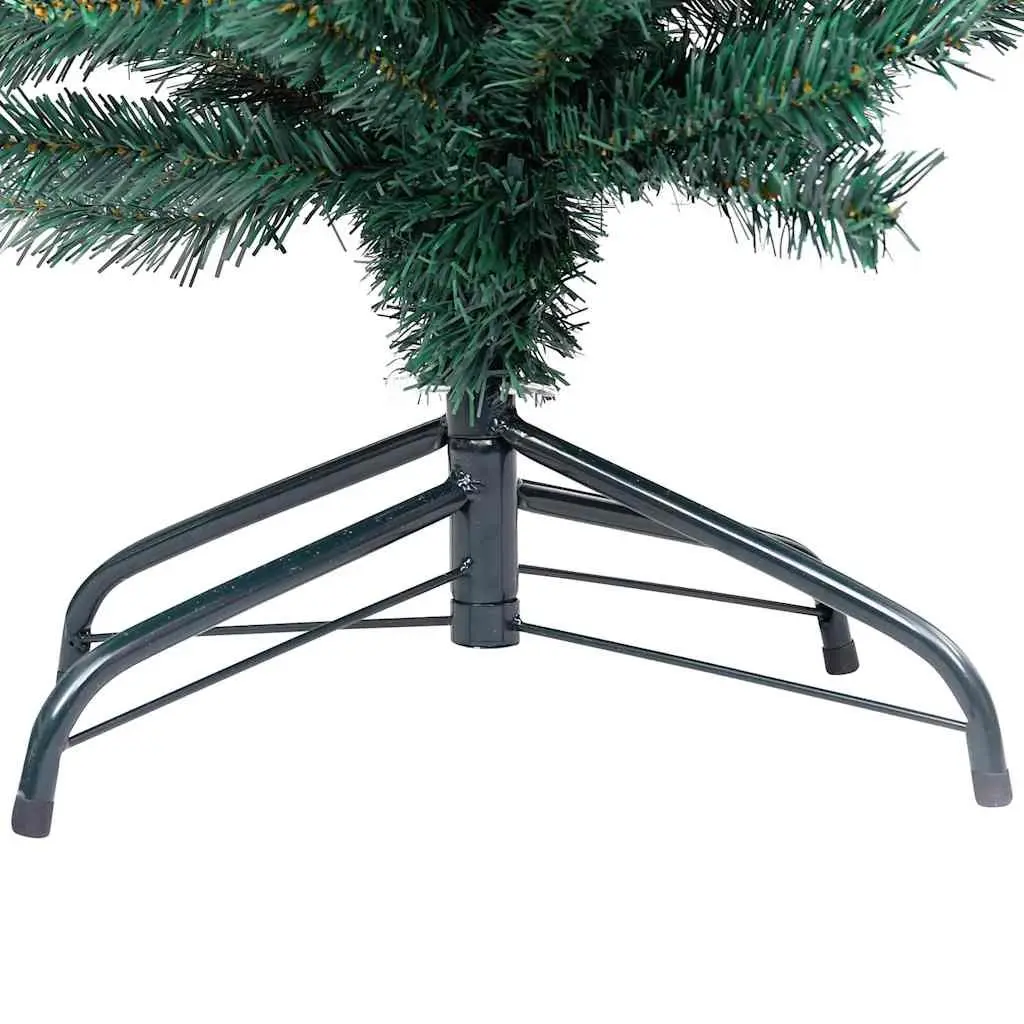 Slim Artificial Christmas Tree PVC 120cm Green Pre-lit with LED Lights