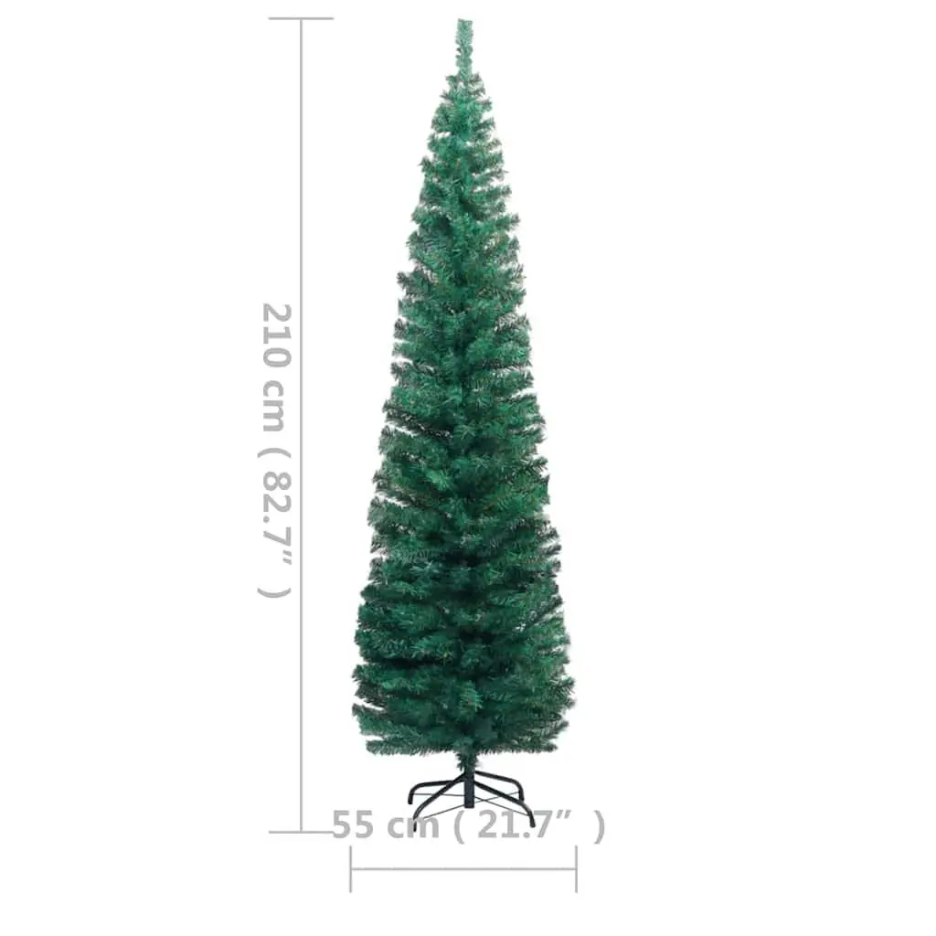 Artificial Pre-lit Christmas Tree PVC 210 cm Green