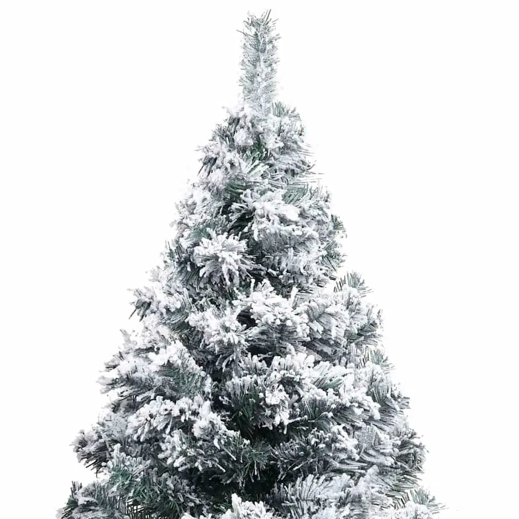 Artificial Christmas Tree Flocked Snow 120cm Green with LED Lights