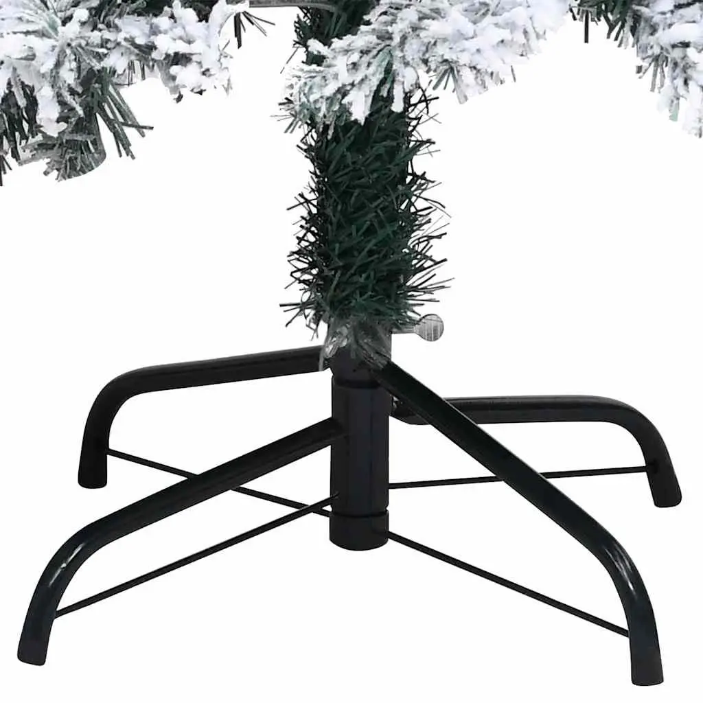 Artificial Christmas Tree Flocked Snow 120cm Green with LED Lights