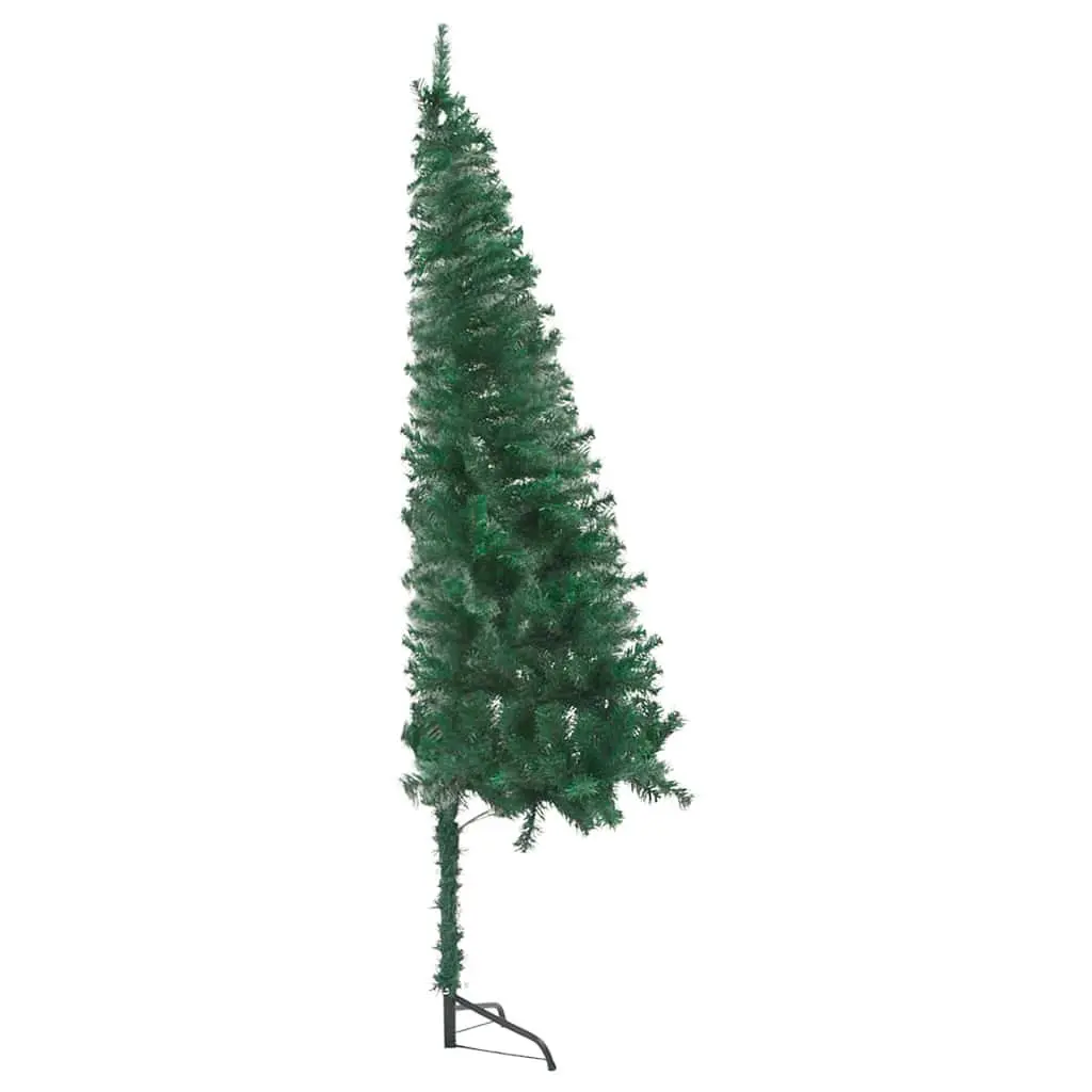 Corner Artificial Christmas Tree Green 180cm PVC Pre-lit with LED Lights