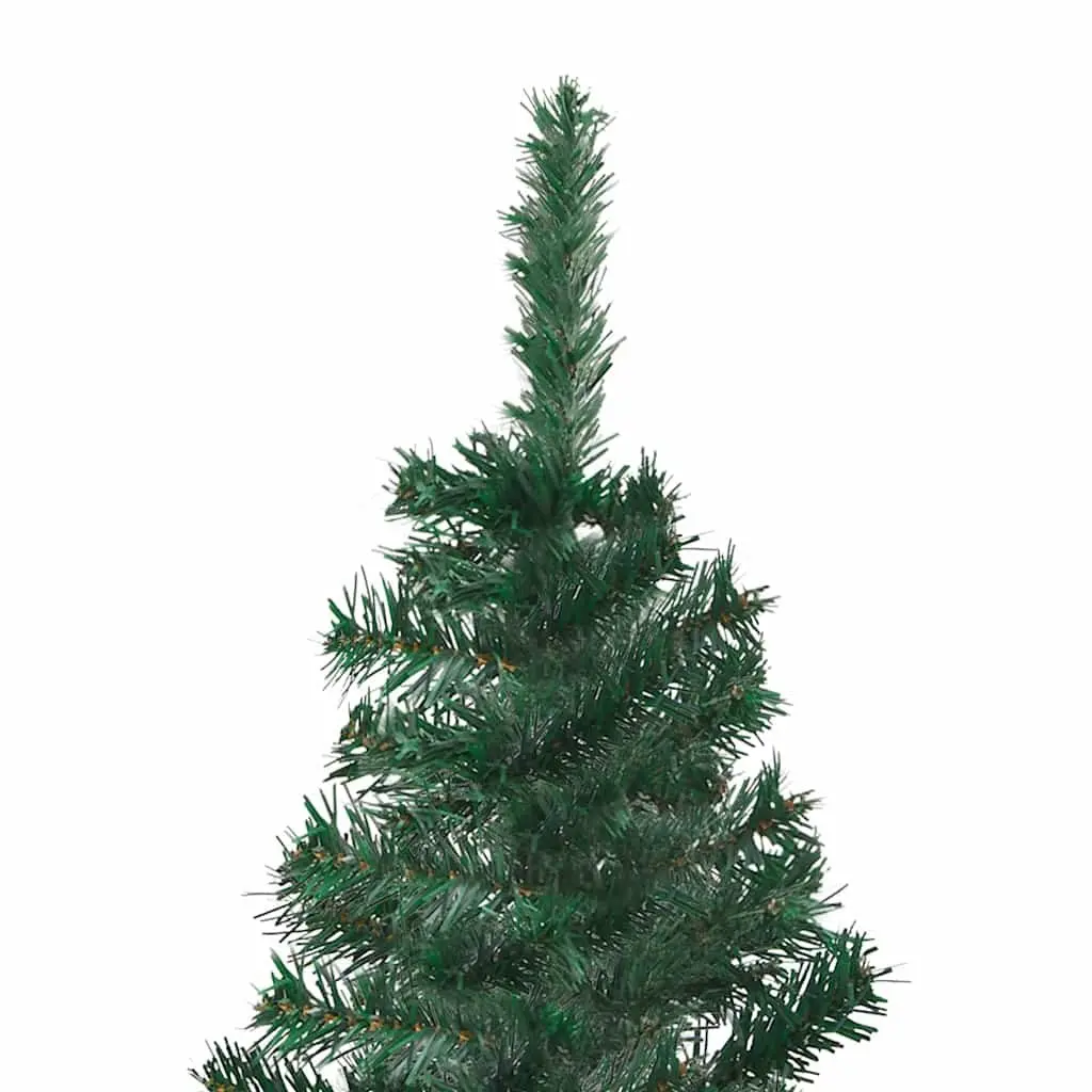 Corner Artificial Christmas Tree Green 180cm PVC Pre-lit with LED Lights