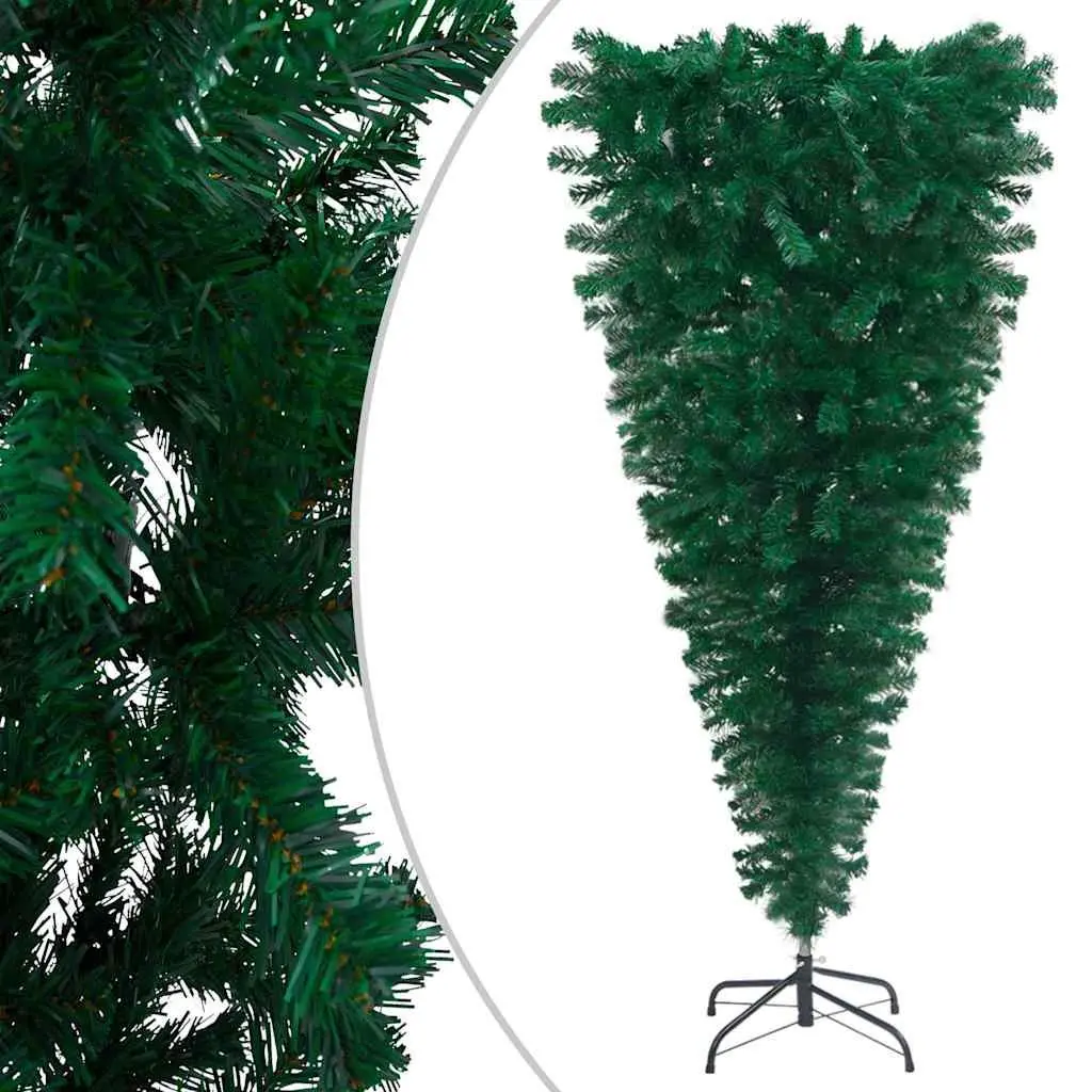 Upside-Down Artificial Christmas Tree PVC 150cm Green Pre-Lit