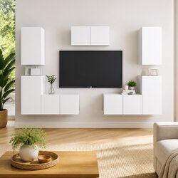 Practical 7-Piece TV Cabinet Set for Everyday Living