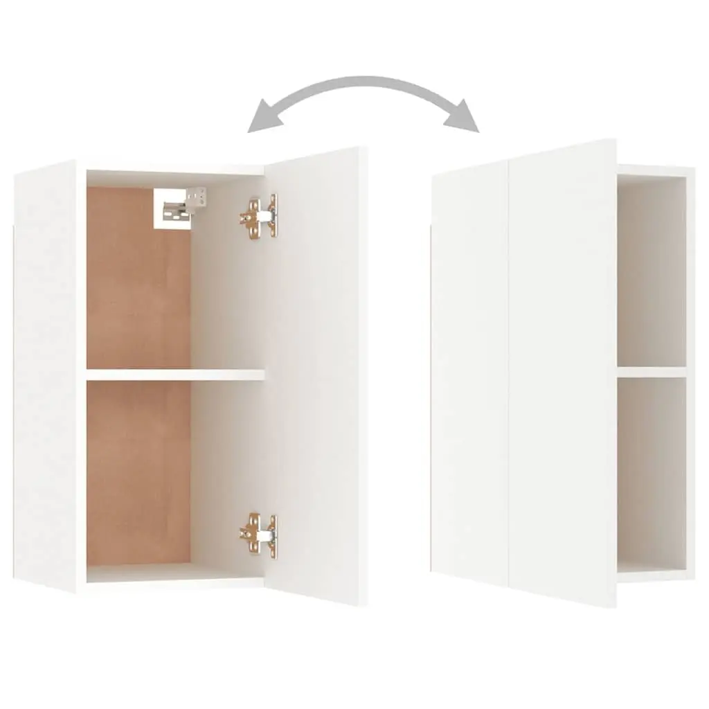 7 Piece TV Cabinet Set White Wall Mounted Storage Unit Living Room Furniture