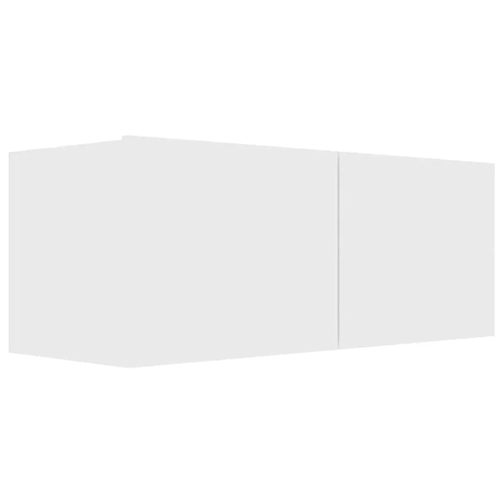 TV Cabinet Set 4 Piece White Wall Mounted Storage Display Unit Organiser