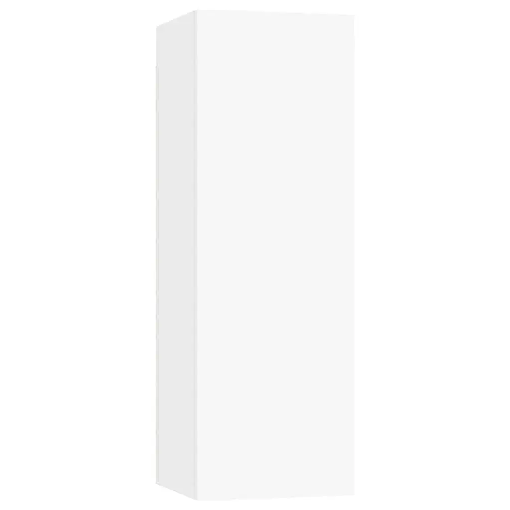 TV Cabinet Set 4 Piece White Wall Mounted Storage Display Unit Organiser