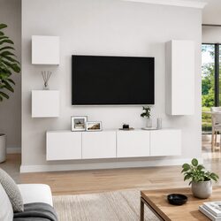 Versatile 5-Piece Wall-Mounted TV Cabinet Storage Set