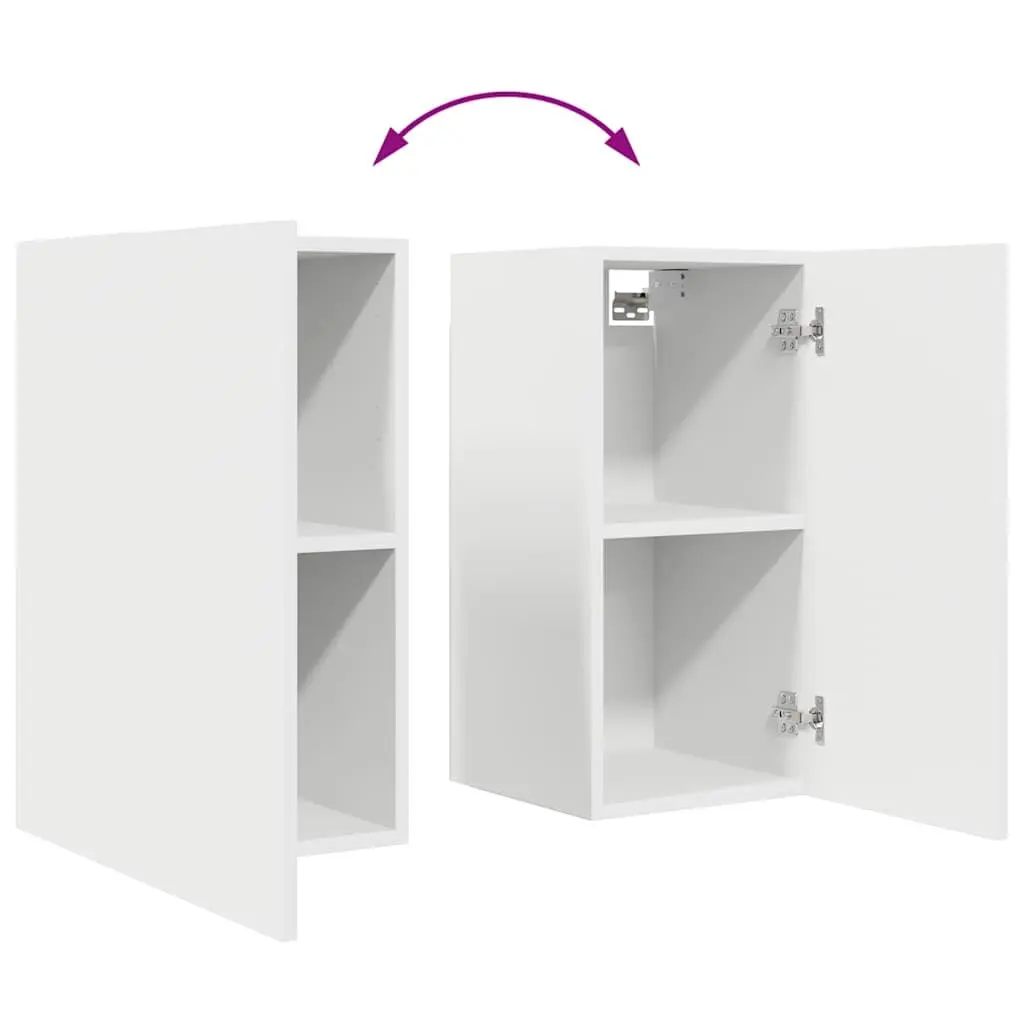 TV Cabinet Set Engineered Wood Wall Mounted 6 Piece White