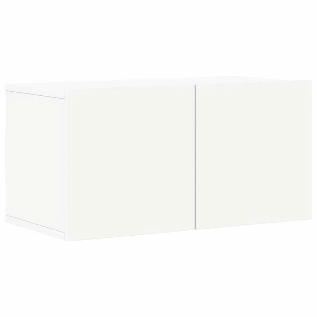 TV Cabinet Set Engineered Wood Wall Mounted 6 Piece White