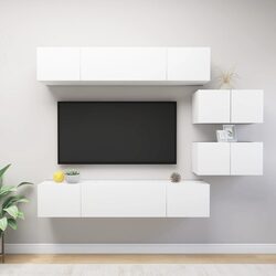 Practical 6-Piece Wall-Mounted TV Storage Cabinet Set