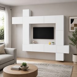 9 Piece Wall-Mounted TV Cabinet Set