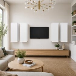 Practical 4-Piece Wall-Mounted TV Cabinet Set - White