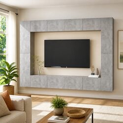 Practical 8 Piece TV Cabinet for Any Living Space