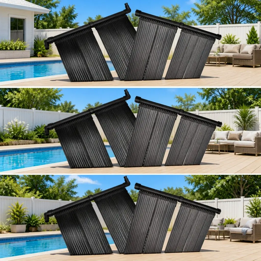 Solar Pool Heater Panel Set 80x620 cm Ground Roof Mounted Water Warmer 6 Piece