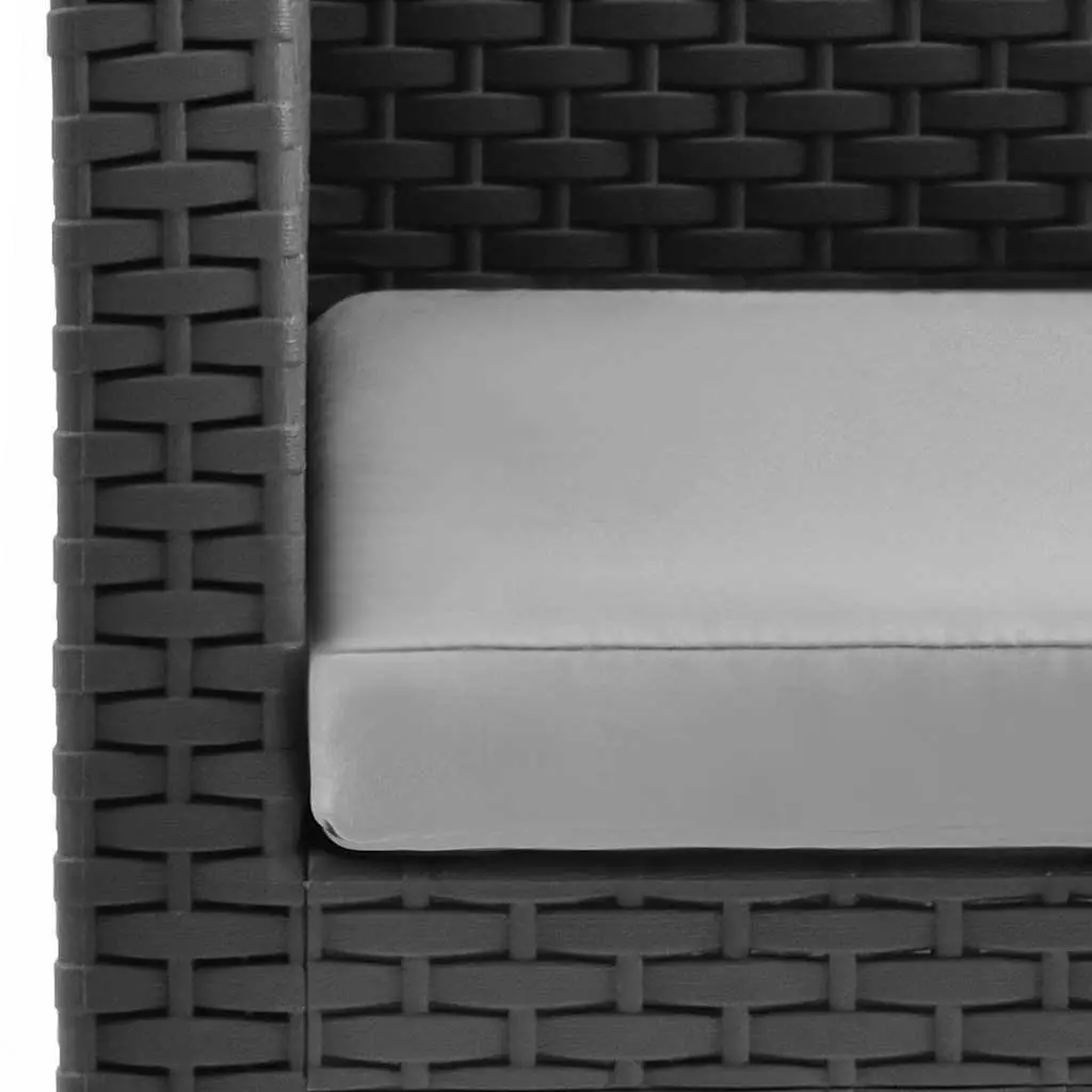 Garden Chairs Set Polypropylene Anthracite 2 Piece with Cushions
