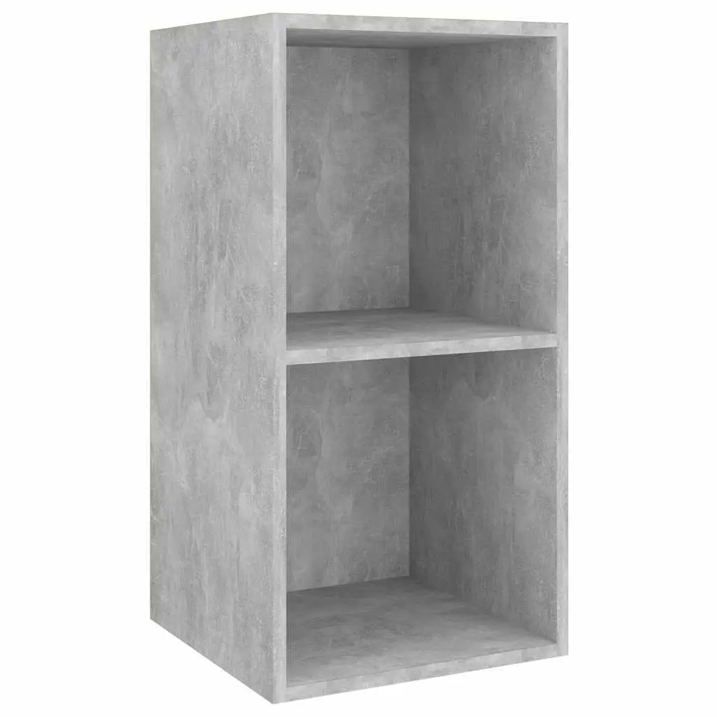 TV Cabinet Set 3 Piece Wall Mounted Storage Grey Engineered Wood Display Unit