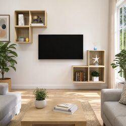 Functional Wall-Mounted 4-Piece TV Cabinet for Any Room