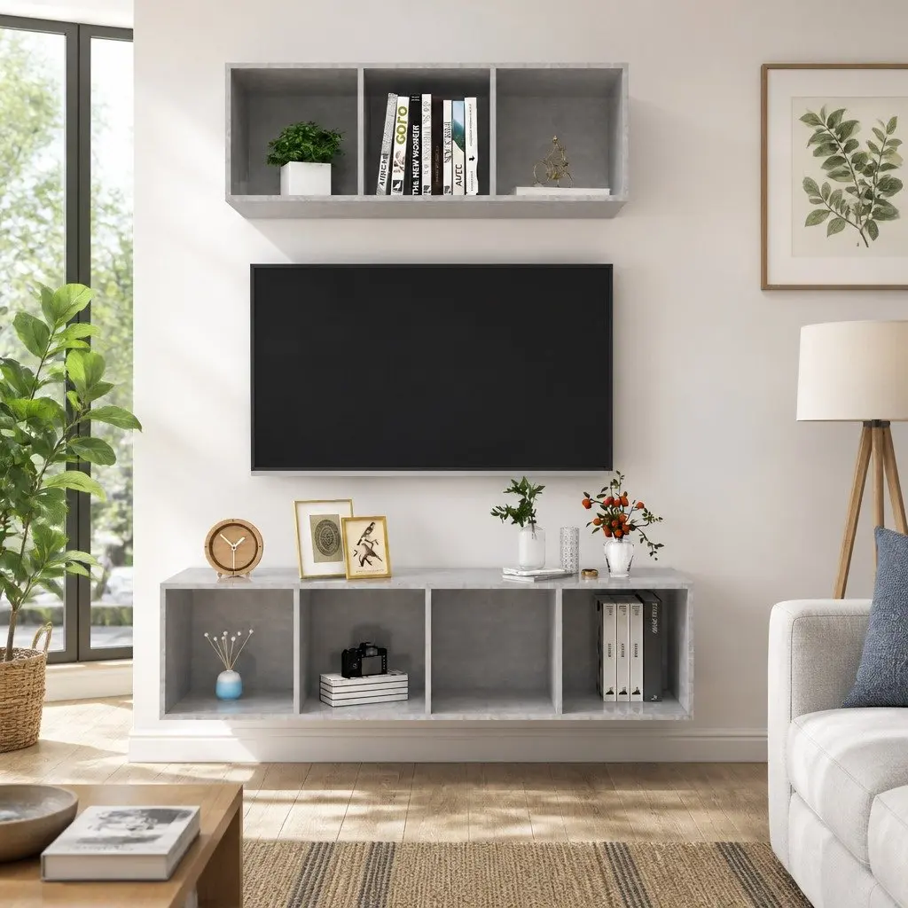 Wall-Mounted Cabinet Set for Home Entertainment