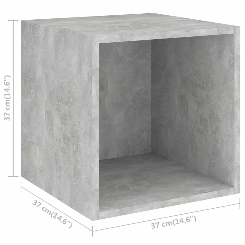 2 Piece Hanging TV Cabinet Set Engineered Wood Grey Storage Unit