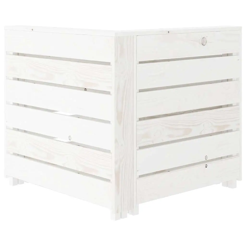 Outdoor Pallet Sofa 2-Seater Garden Patio Lounge Seat White Wooden Frame