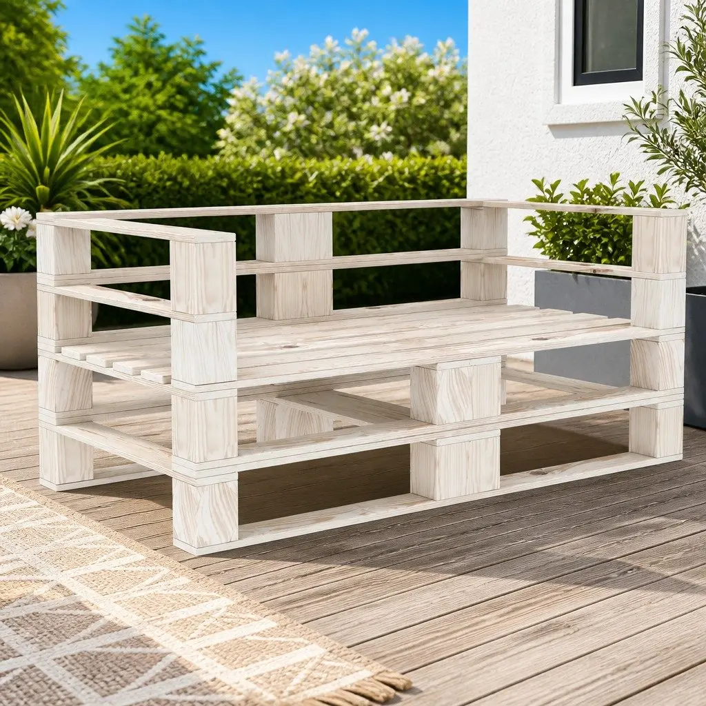 2-Seater Garden Pallet Sofa for Relaxation