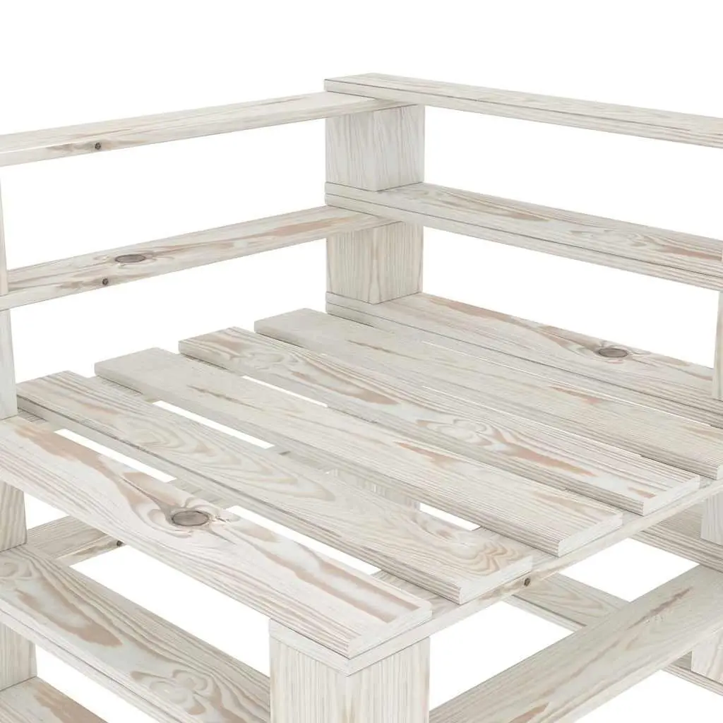 Pallet Sofa Solid Pinewood 2-Seater White Outdoor Garden Patio Furniture