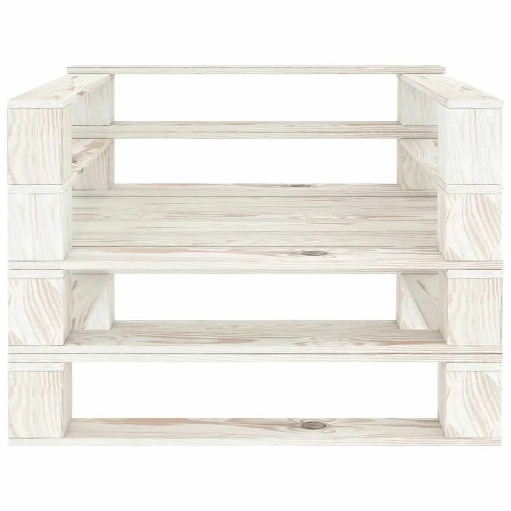 5 Piece Wooden Pallet Lounge Set Outdoor Furniture White