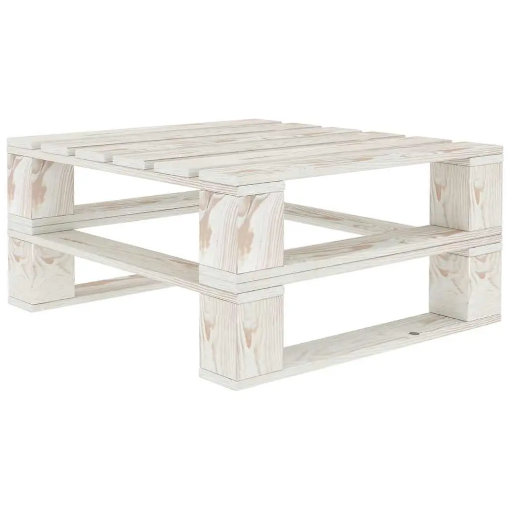 5 Piece Wooden Pallet Lounge Set Outdoor Furniture White