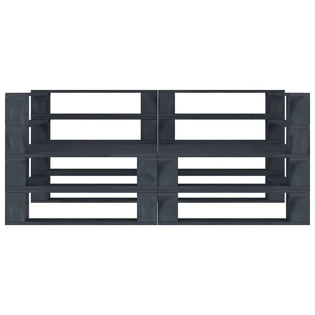 Pallet Sofa Solid Pinewood 2-Seater Grey Outdoor Garden Patio Lounge Furniture