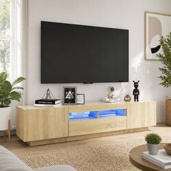 Versatile TV Cabinet with RGB LED Lights for Any Room