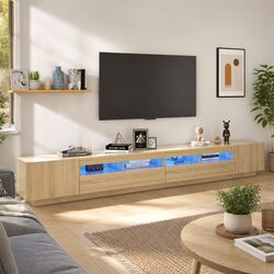 Functional TV Cabinet with RGB LED Lights for Home Use