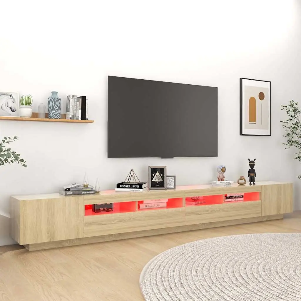 TV Cabinet with RGB LED Lights for Home Use
