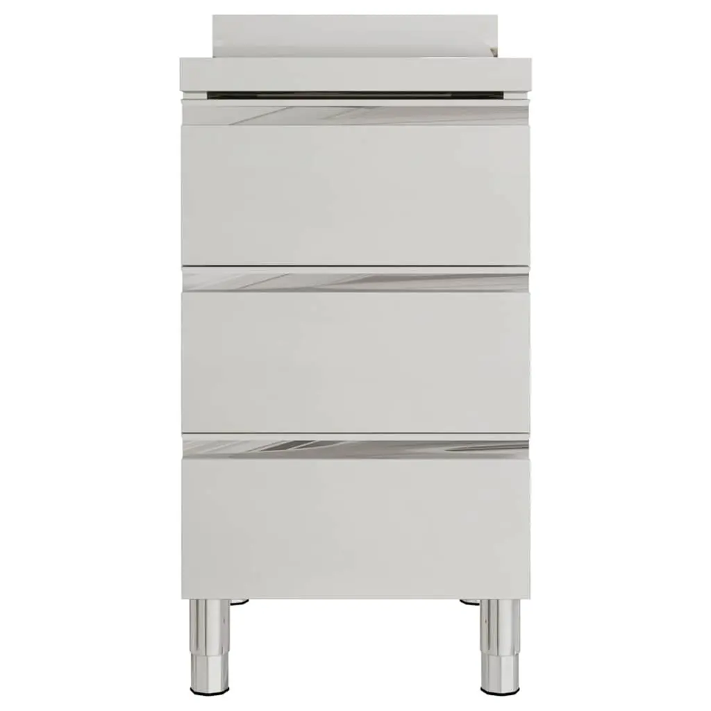 Commercial Kitchen Cabinet Stainless Steel Storage Unit with 3 Drawers 50x60x96cm