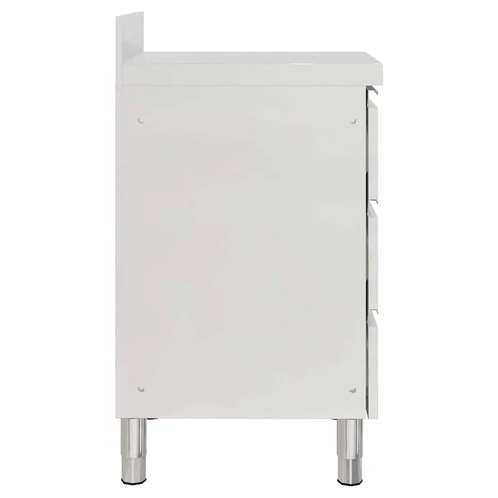 Commercial Kitchen Cabinet Stainless Steel Storage Unit with 3 Drawers 50x60x96cm