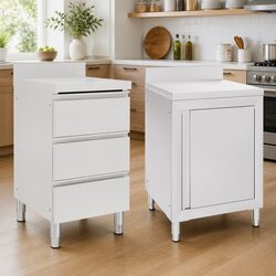 Commercial Kitchen Storage Cabinet Stainless Steel 2pc Food Service Equipment