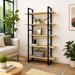 5-Tier Bookcase Ideal for Living and Office Spaces