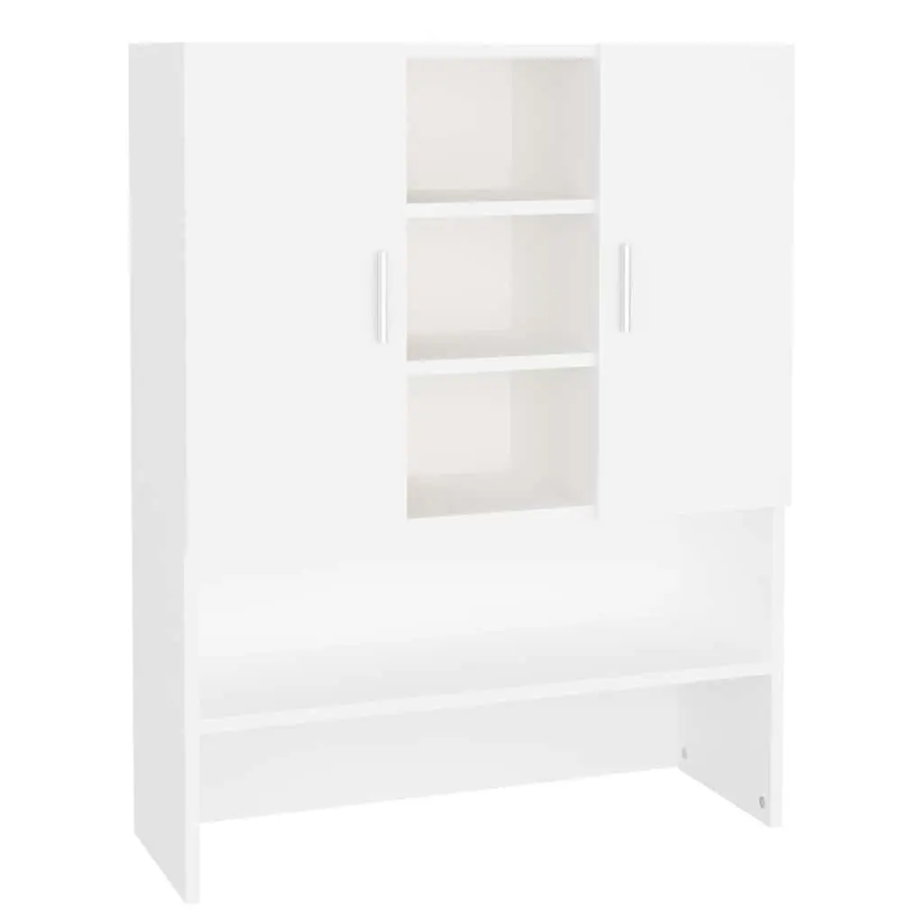 Washing Machine Cabinet White Storage Bathroom Laundry Room Cupboard Organizer