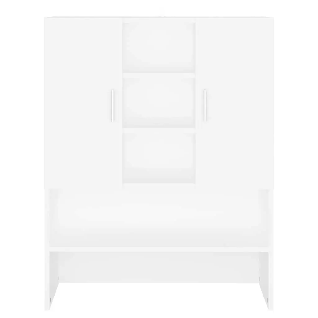 Washing Machine Cabinet White Storage Bathroom Laundry Room Cupboard Organizer