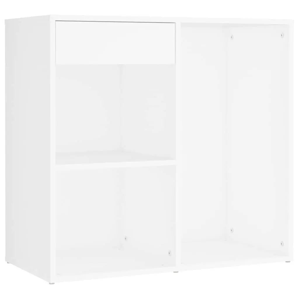 LED Dressing Table Engineered Wood 2 Storage Cabinets White