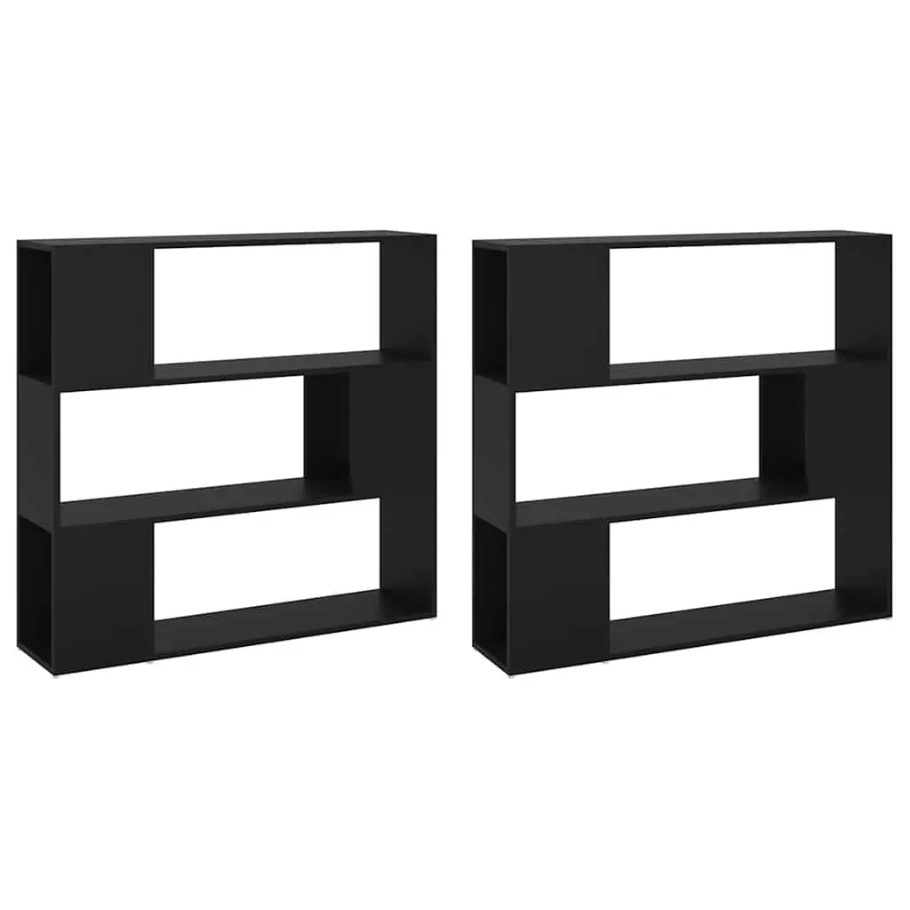 Book Cabinet Room Divider Storage Organizer Black 100x24x188cm