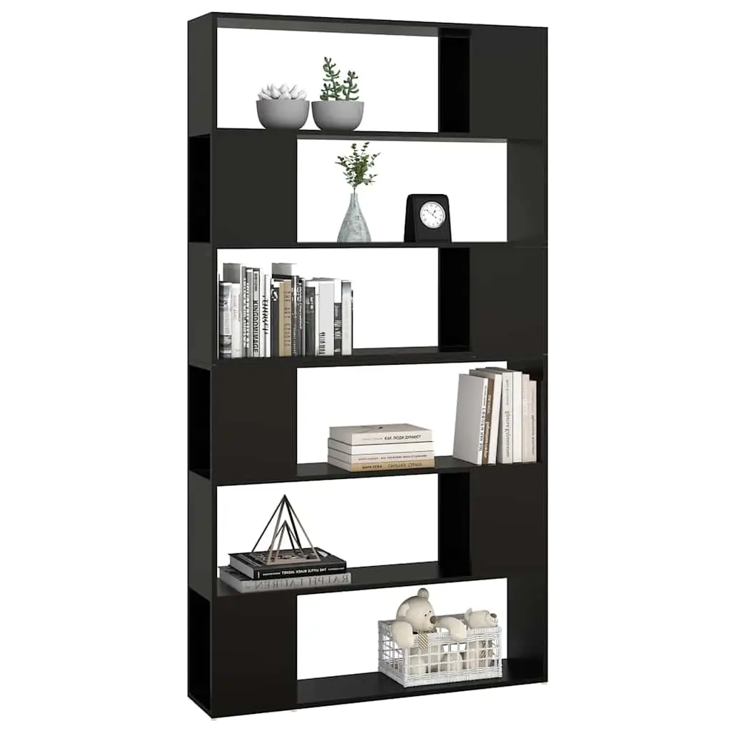 Book Cabinet Room Divider Storage Organizer Black 100x24x188cm