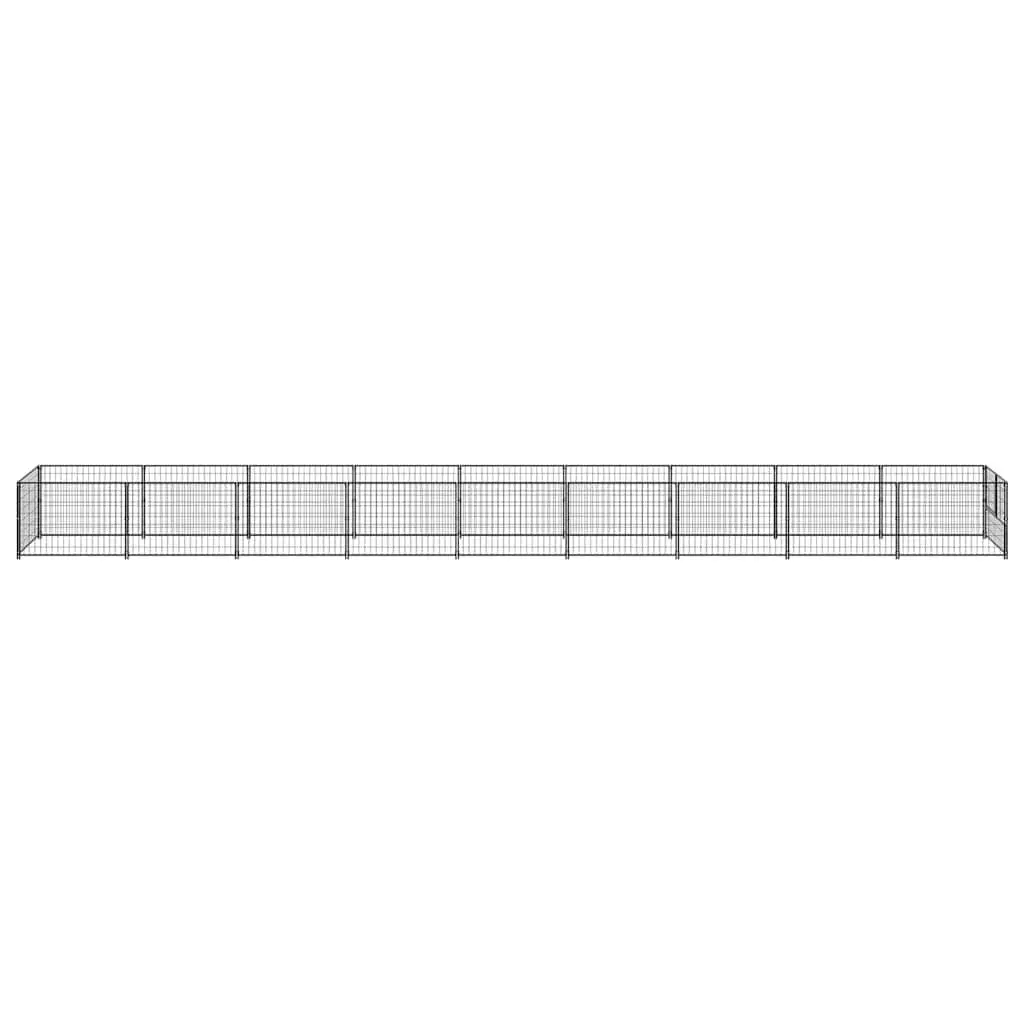 Dog Kennel Steel Wire Mesh 9 m² Outdoor Black Pet Enclosure Play Area